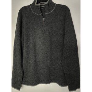 Daniele Blasi Sweater Mens Medium Gray Wool Blend 1/4 Zip Made in Italy preppy